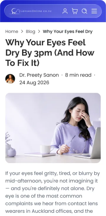 Blog post page, mobile