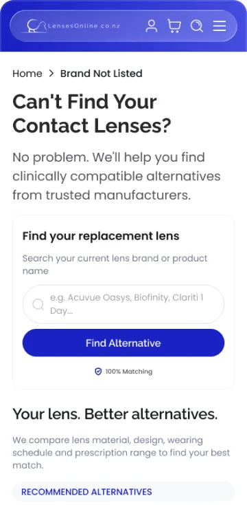 Brand not listed page, mobile