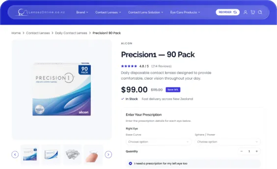 Product detail page, desktop