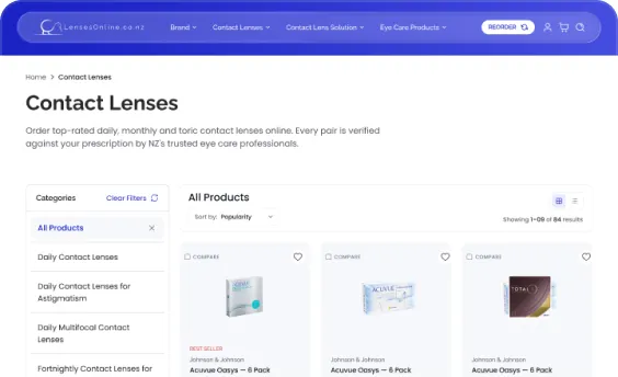 Category page, desktop