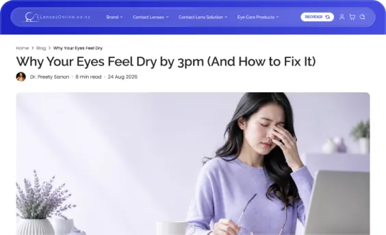 Blog post page, desktop