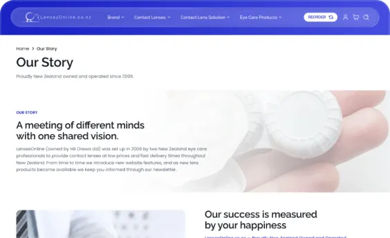 About page, desktop