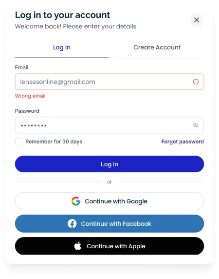 Desktop login: Email exists