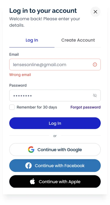 Mobile login: Email exists